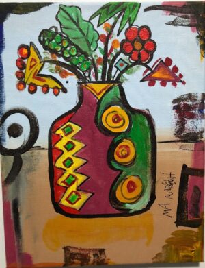 abstarct painting of flowers by Mustafa Ameen